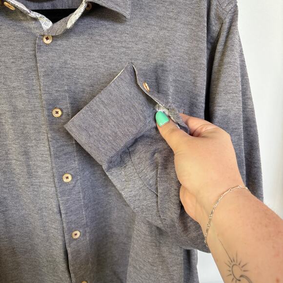 Ted Baker London Timothy Gray Button Down Long Sleeve Shirt Business Casual XXL - Picture 6 of 8